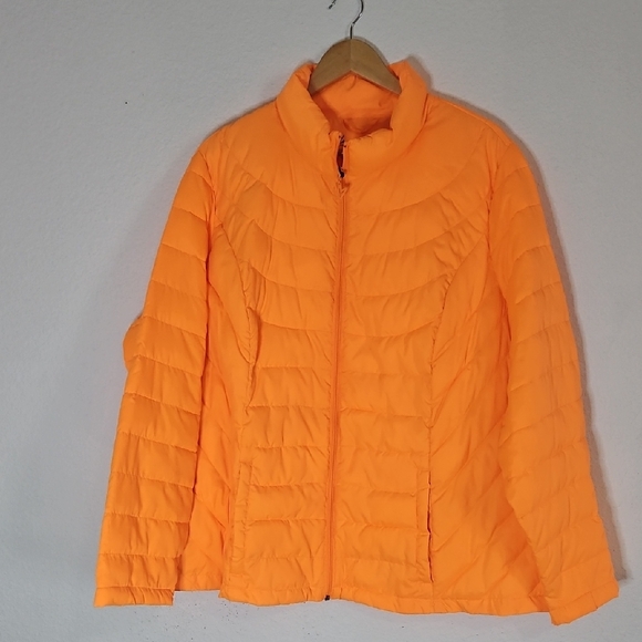 Lane Bryant Vibrant Orange Puffer Jacket SZ 26/28 NWT - Picture 1 of 6